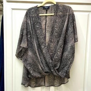 Sheer snake skin print blouse